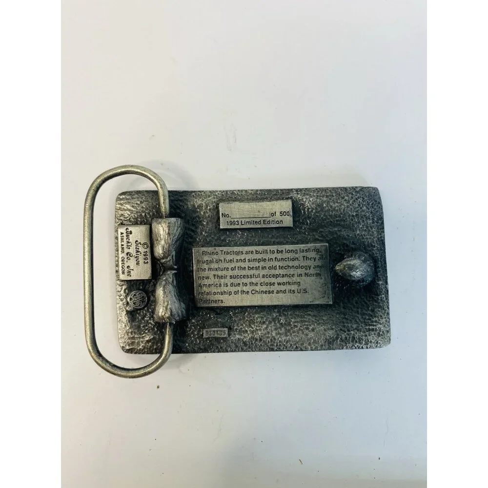 Rhino‎ Tractors Built Tuff Belt Buckle 1993 Siskiyou Limited Edition Pewter